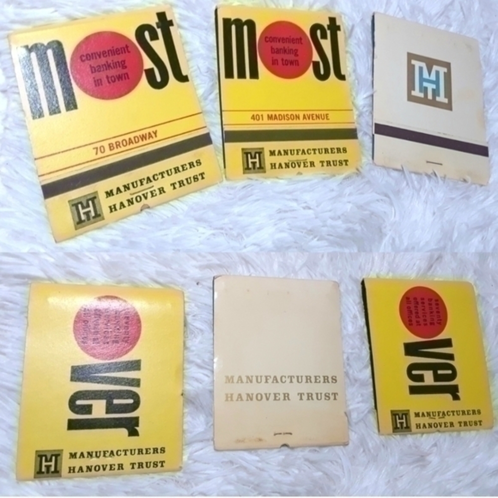 Vintage Manufactures Hanover Trust Jumbo Match Set